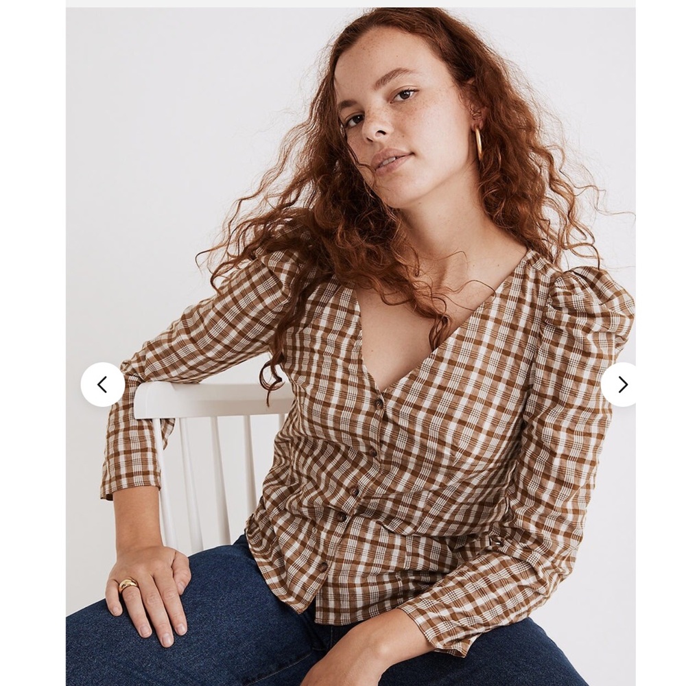 Madewell Westover top in plaid size 4